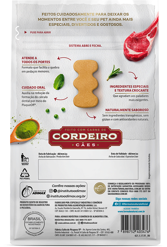 Cookies Fórmula Natural Fresh Meat para Cães Adultos sabor Cordeiro - 150 g