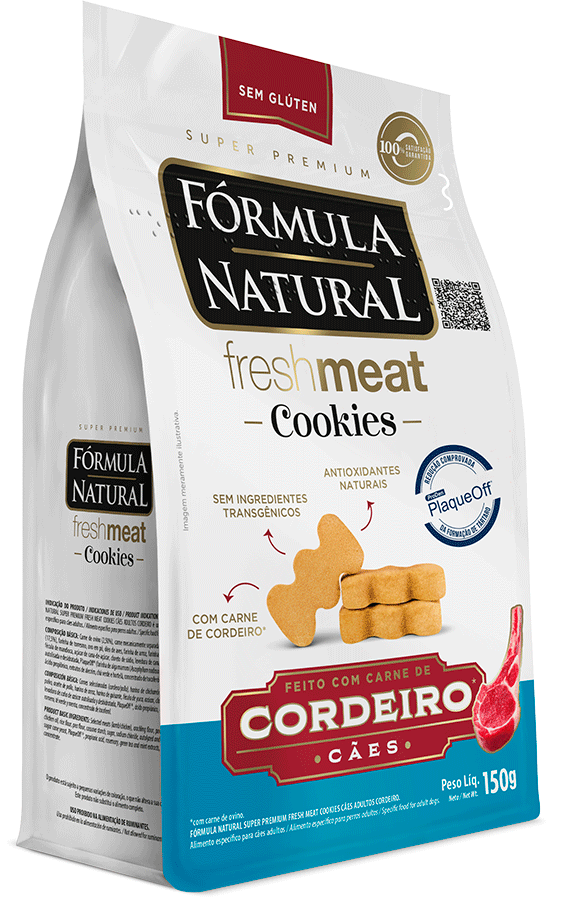 Cookies Fórmula Natural Fresh Meat para Cães Adultos sabor Cordeiro - 150 g