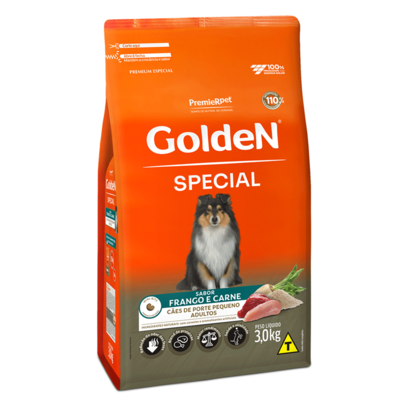 Ração Seca Premier Pet Golden Especial para Cães Adultos porte Pequeno sabor Frango e Carne