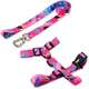 Kit Guia + Peitoral H Basic Pet Rosa Lawn para Cães_