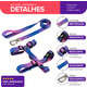 Kit Guia + Peitoral H Basic Pet Roxo e Azul Lily para Cães_