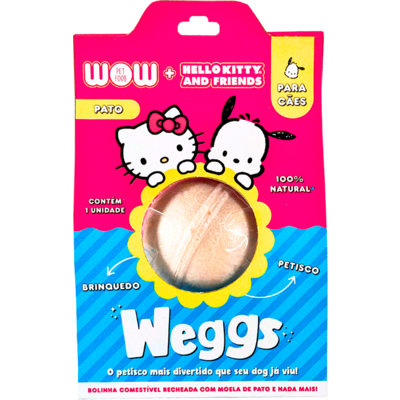 Petisco Wow Weggs Hello Kity para Cães porte Médio sabor Pato