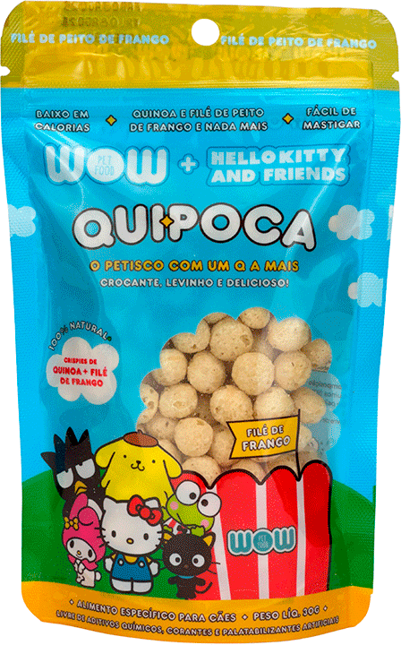 Petisco Wow Quipoca Hello Kity para Cães sabor Frango - 30 g