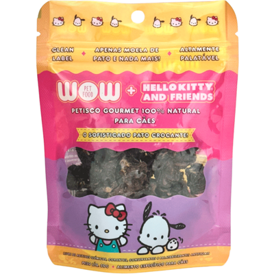 Petisco Wow Hello Kity para Cães sabor Moela de Pato Desidratada