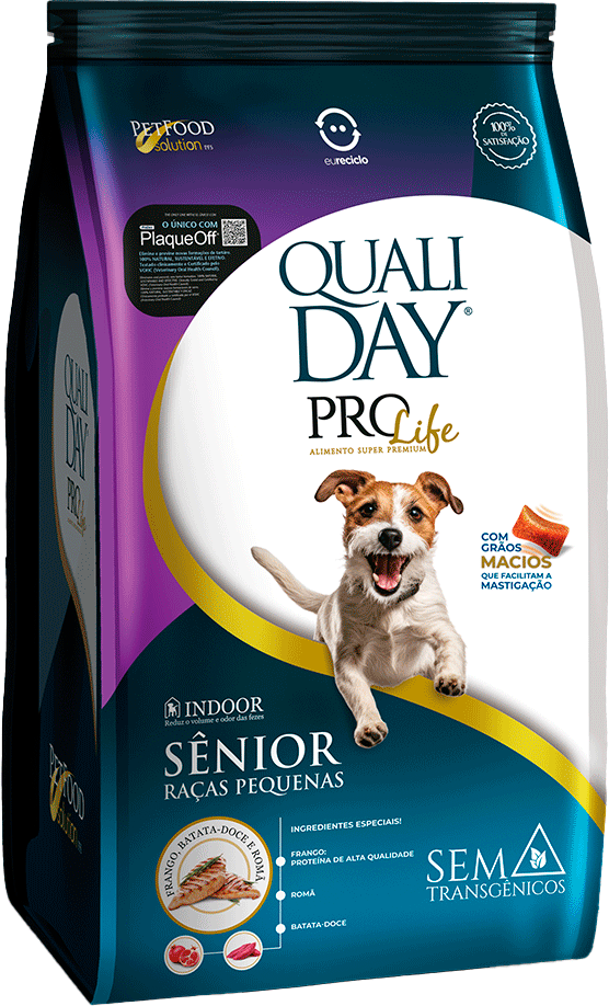 Ração Seca Qualiday Pro Life para Cães Sênior Raças Pequenas - 2,5Kg