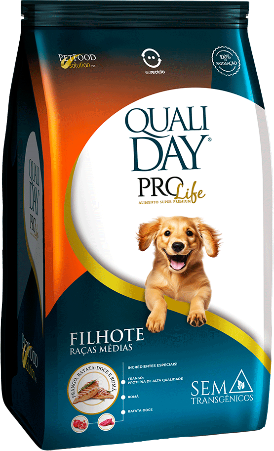 Ração Seca Qualiday Pro Life para Cães Filhotes Raças Médias - 10,1Kg