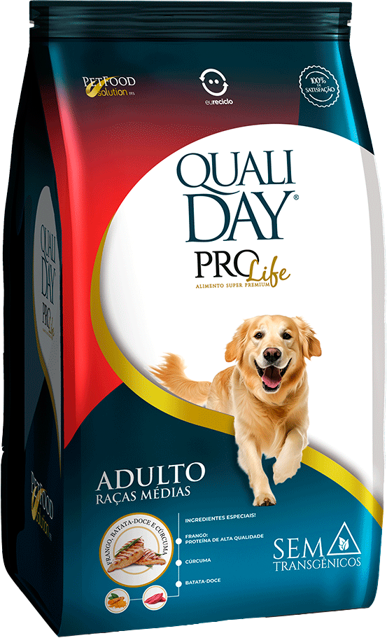 Ração Seca Qualiday Pro Life para Cães Adultos Raças Médias - 13Kg