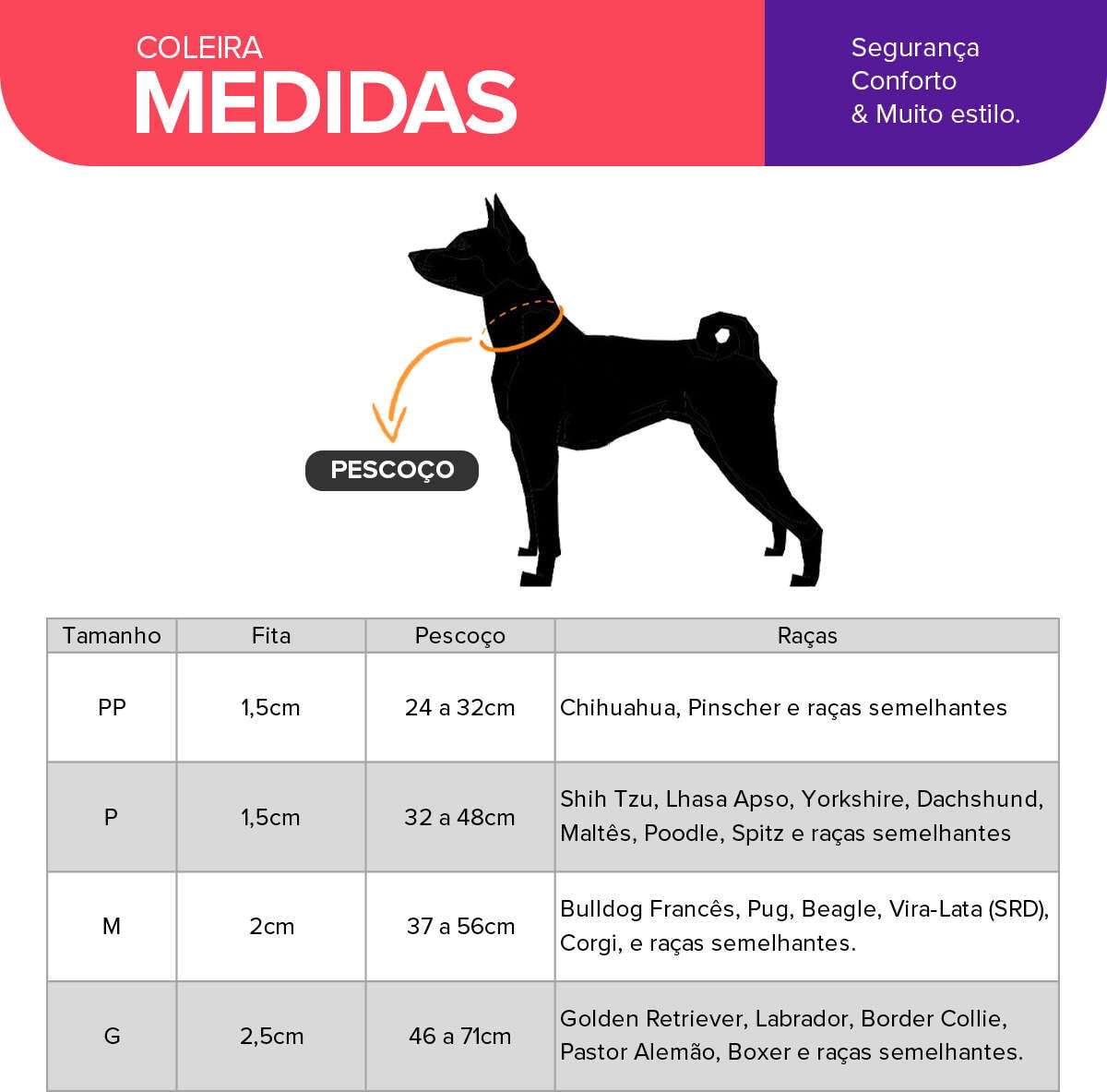 Coleira Basic Pet para Cachorro Caribe - Tam. PP