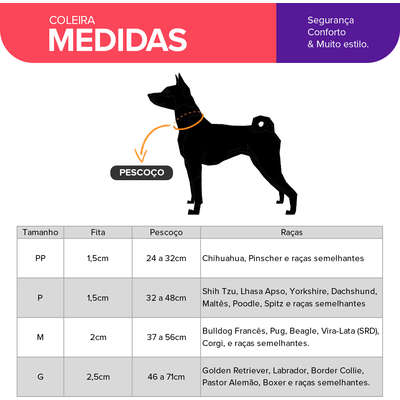 Coleira Basic Pet para Cachorro Caribe