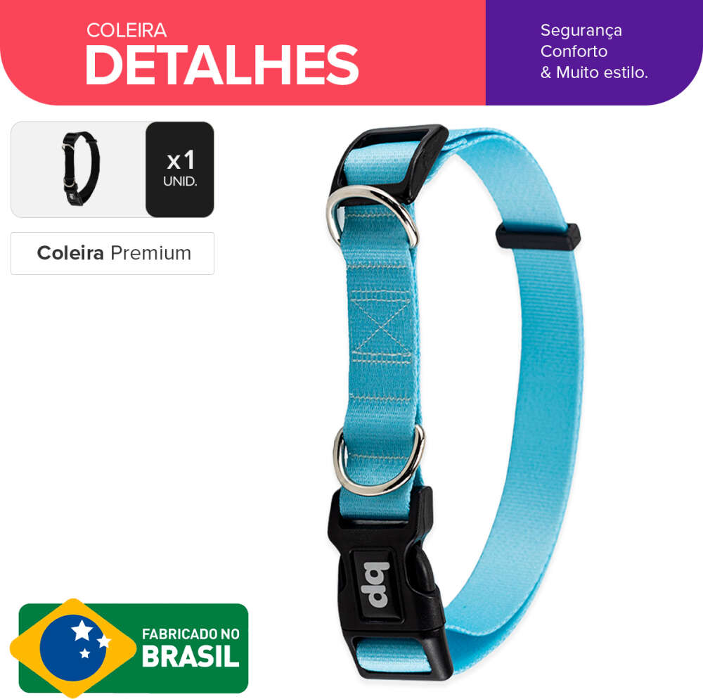 Coleira Basic Pet para Cachorro Caribe - Tam. PP