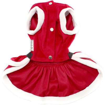 Vestido de Natal Bichinho Chic para Cães e Gatos Vermelho