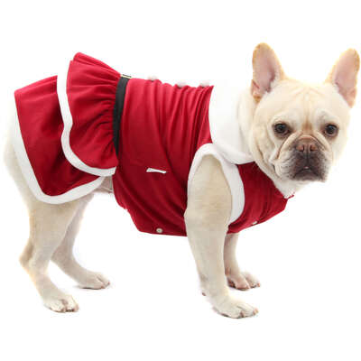 Vestido de Natal Bichinho Chic para Cães e Gatos Vermelho