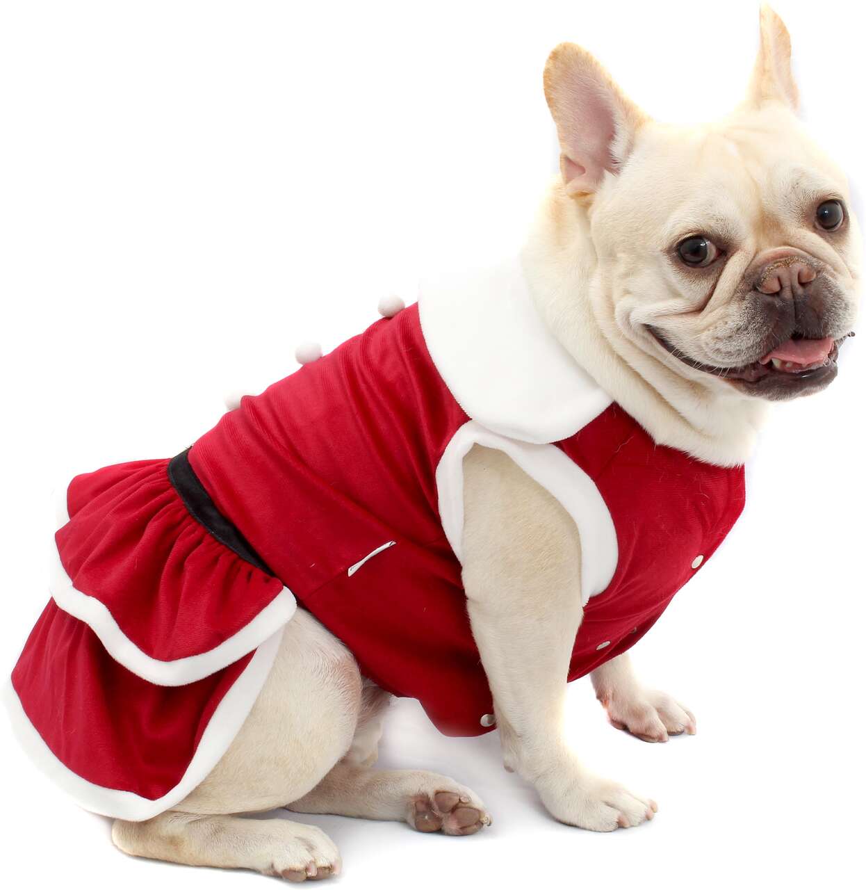 Vestido de Natal Bichinho Chic para Cães e Gatos Vermelho - Tam. 07