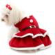 Vestido de Natal Bichinho Chic para Cães e Gatos Vermelho