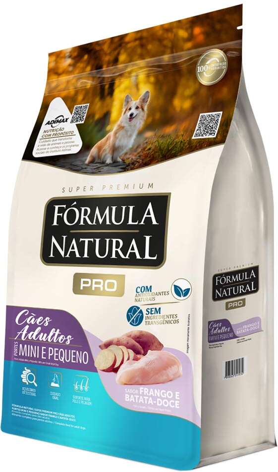 Ração Seca Fórmula Natural Pró para Cães Adultos Raças Minis e Pequenas Sabor Frango e Batata Doce - 2,5Kg