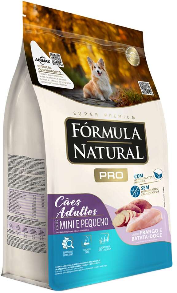 Ração Seca Fórmula Natural Pró para Cães Adultos Raças Minis e Pequenas Sabor Frango e Batata Doce - 2,5Kg