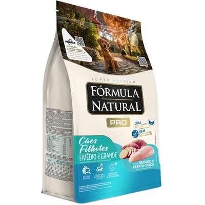 Ração Fórmula Natural Pró Super Premium Sabor Frango e Arroz Integral para Cães Filhotes Raças Médias e Grandes