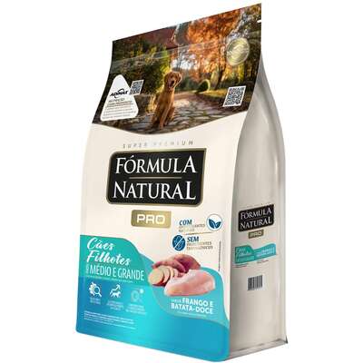 Ração Fórmula Natural Pró Super Premium Sabor Frango e Arroz Integral para Cães Filhotes Raças Médias e Grandes