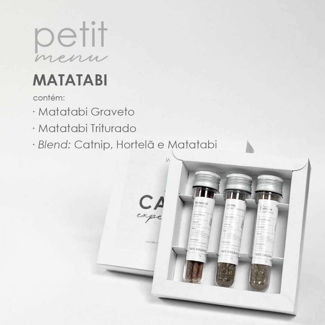 Brinquedo Catnip Experience Woolie Petit Menu Matatabi - 3 Tubetes