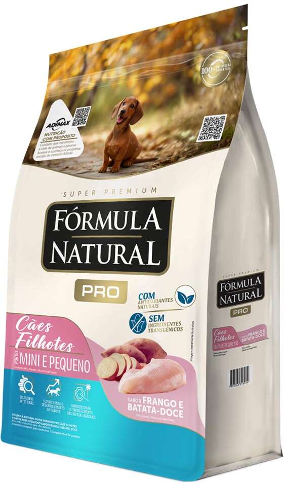 Ração Fórmula Natural Pró Super Premium Sabor Frango e Batata Doce para Cães Filhotes Raças Minis e Pequenas - 2,5Kg