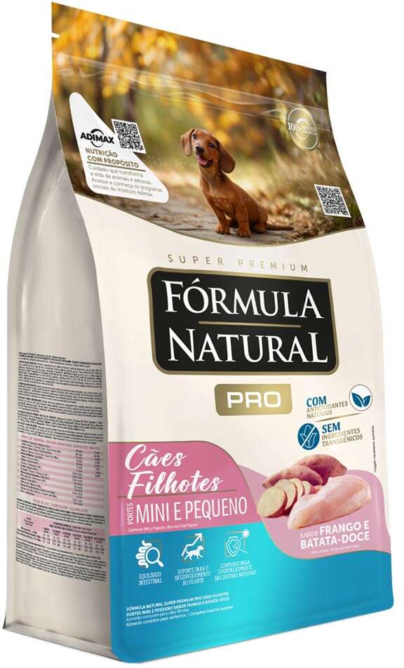 Ração Fórmula Natural Pró Super Premium Sabor Frango e Batata Doce para Cães Filhotes Raças Minis e Pequenas - 2,5Kg