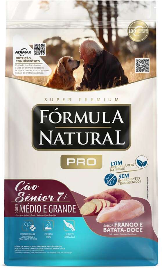 Ração Seca Fórmula Natural Pró Sênior Frango e Batata Doce para Cães Idosos de Porte Médio e Grande - 15Kg