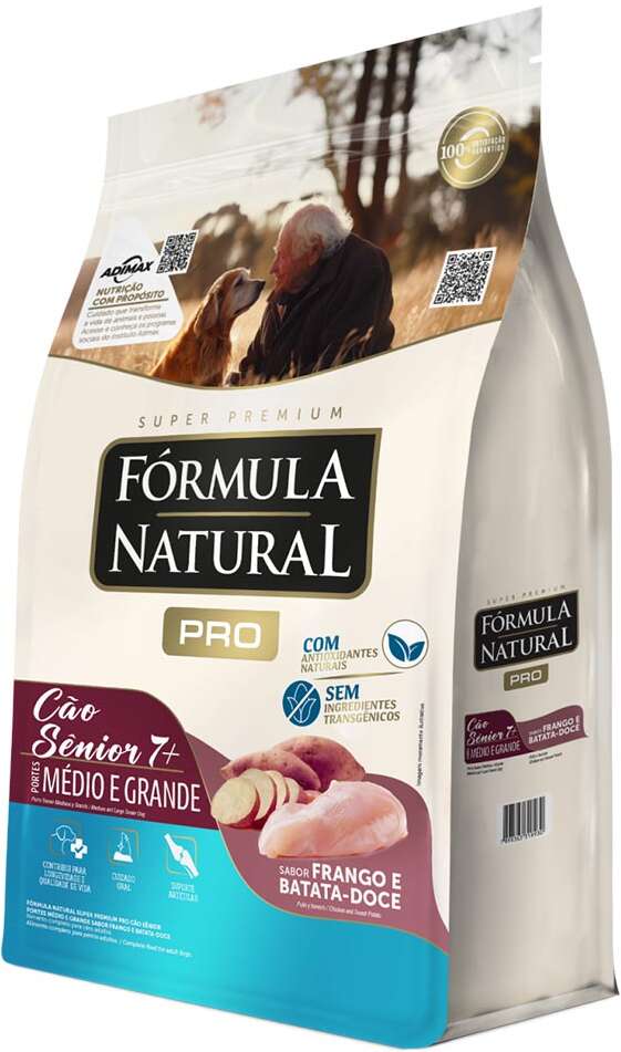 Ração Seca Fórmula Natural Pró Sênior Frango e Batata Doce para Cães Idosos de Porte Médio e Grande - 15Kg