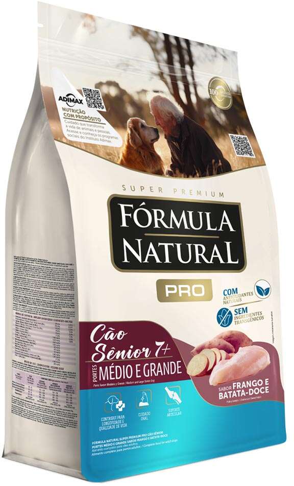 Ração Seca Fórmula Natural Pró Sênior Frango e Batata Doce para Cães Idosos de Porte Médio e Grande - 15Kg