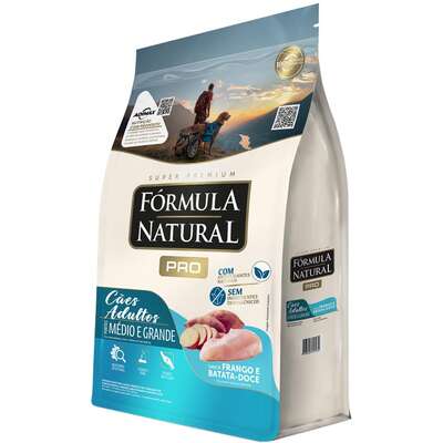 Ração Seca Fórmula Natural Pró Frango e Arroz Integral para Cães Adultos de porte Médio e Grande