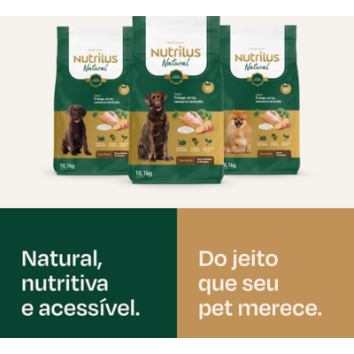 Ração Seca Nutrilus Natural Frango e Arroz para Cães Adultos Raças Pequenas