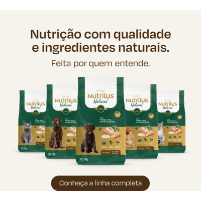 Ração Seca Nutrilus Natural Frango e Arroz para Cães Adultos Raças Médias e Grandes