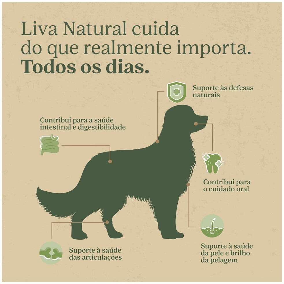 Ração Liva Natural Frango e Batata Doce Cães Adultos Raças Médias e Grandes - 10,1Kg
