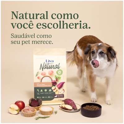 Ração Liva Natural Frango e Batata Doce Cães Adultos Raças Pequenas