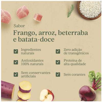 Ração Liva Natural Frango e Batata Doce Cães Adultos Raças Pequenas