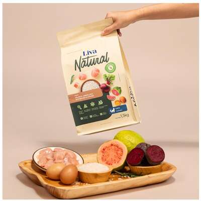 Ração Liva Natural Frango e Goiaba para Gatos Castrados