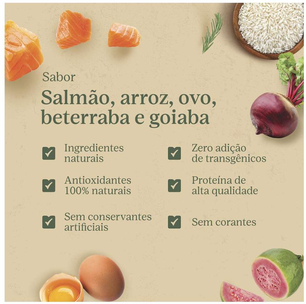 Ração Liva Natural Salmão e Goiaba Gatos Adultos - 1,5Kg