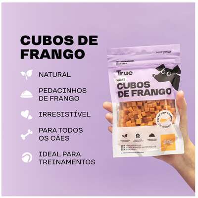 Petisco Natural True Meats Cubos de Frango para Cães