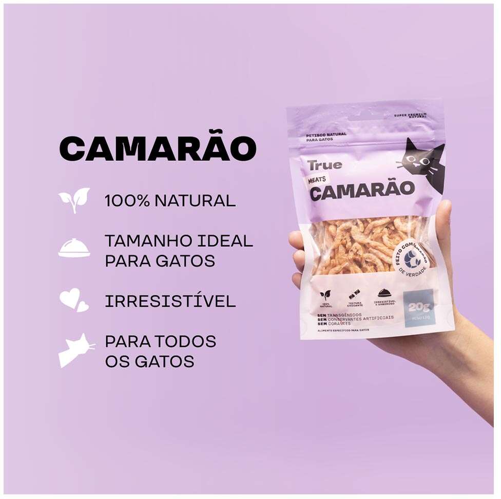 Petisco Natural True Meats Camarão para Gatos - 20 g