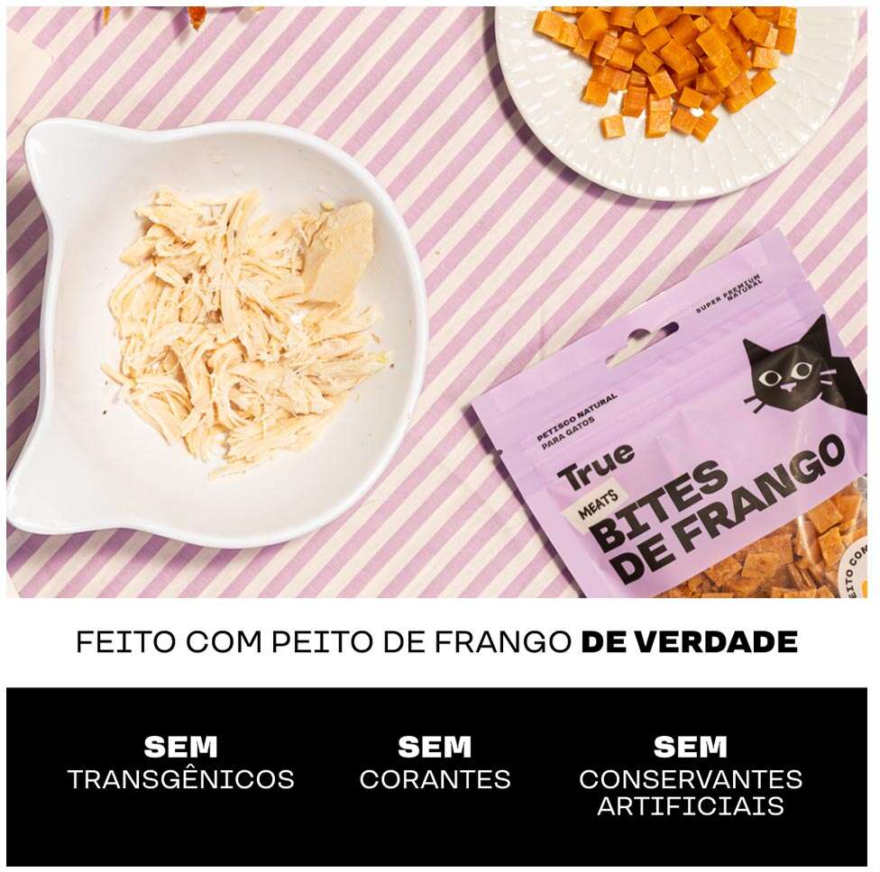 Petisco Natural True Meats Bites de Frango para Gatos - 80 g