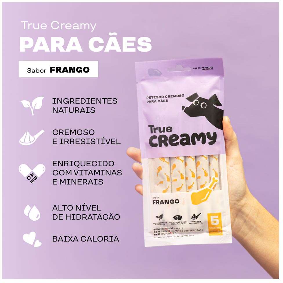 Petisco Cremoso True Creamy sabor Frango para Cães - 1 Pacote (5 Unidades)