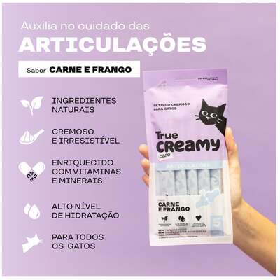 Petisco Cremoso True Creamy Care Articulações Sabor Carne e Frango