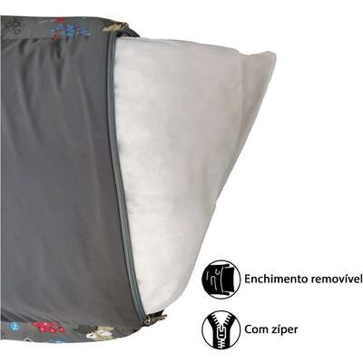 Cama Raposa Fábrica Pet Mister Bicho Cinza para Cães e Gatos