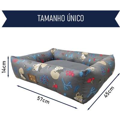 Cama Raposa Fábrica Pet Mister Bicho Cinza para Cães e Gatos