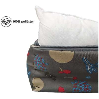 Cama Raposa Fábrica Pet Mister Bicho Cinza para Cães e Gatos