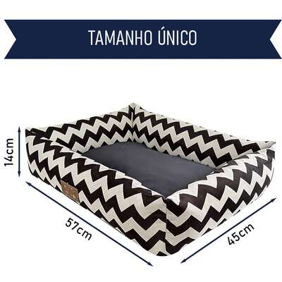 Cama França Quadrada Fábrica Pet Mister Bicho Cinza para Cães e Gatos