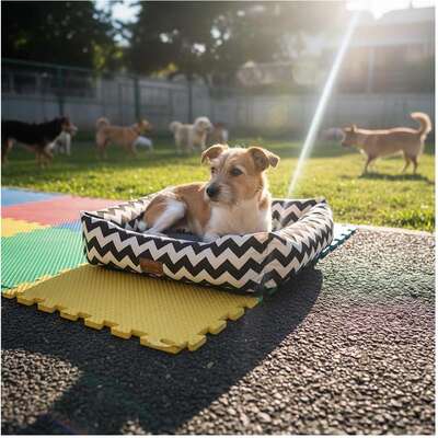 Cama França Quadrada Fábrica Pet Mister Bicho Cinza para Cães e Gatos