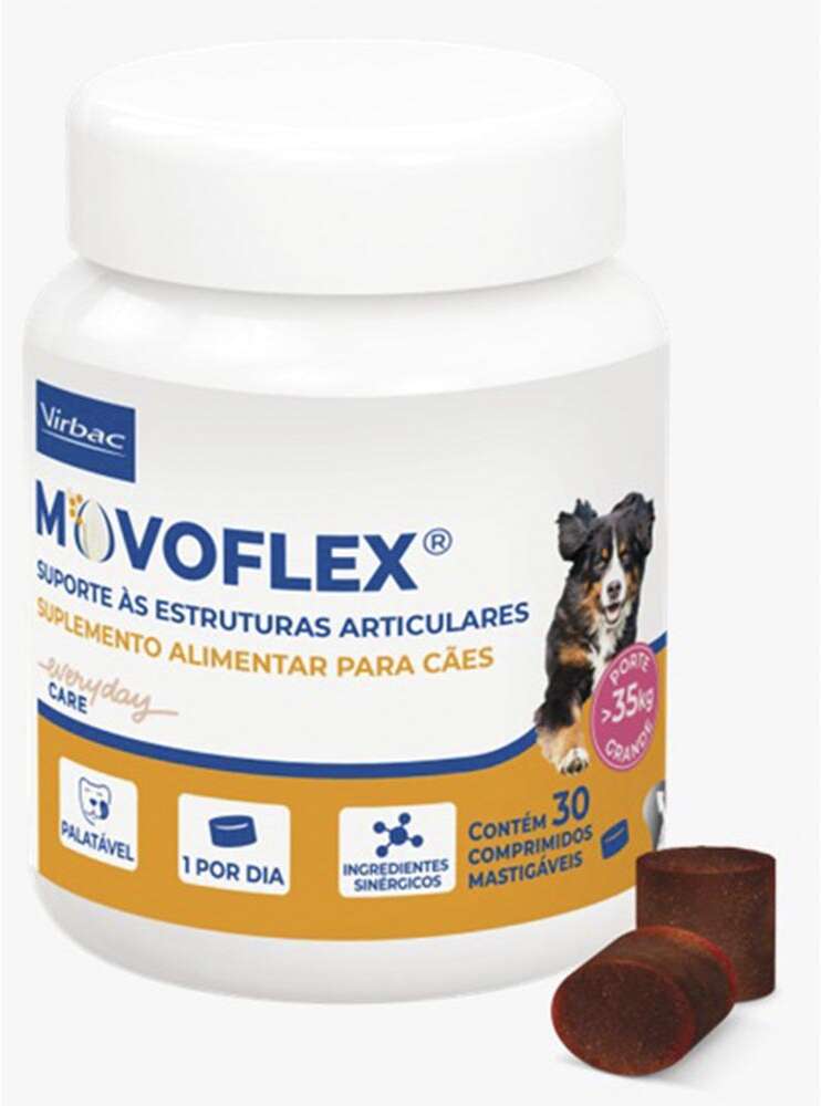Suplemento Alimentar Virbac Movoflex para Cães acima de 35Kg - 30 Comprimidos