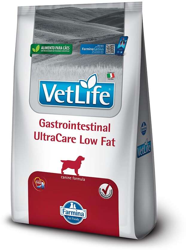 Ração Seca Farmina Vet Life Gastrointestinal UltraCare Low Fat para Cães Adultos Todas as Raças - 1,5Kg