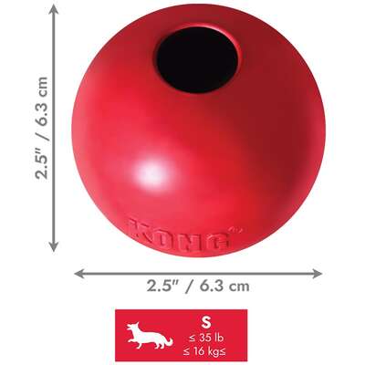 Brinquedo Bola Kong com Buraco Vermelha para Cães