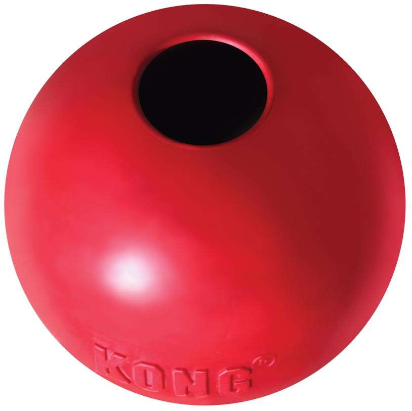 Brinquedo Bola Kong com Buraco Vermelha para Cães - Tam. P
